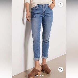 Frame Le Garçon Rolled Raw Hem Boyfriend Jeans Deepwater Wash